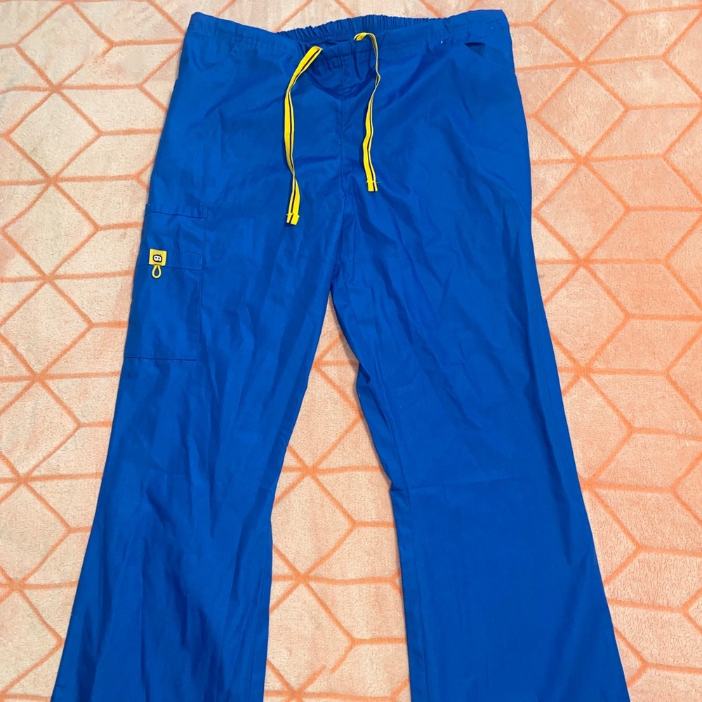 Women’s Royal Blue and Yellow Scrub Bottoms/ Pants